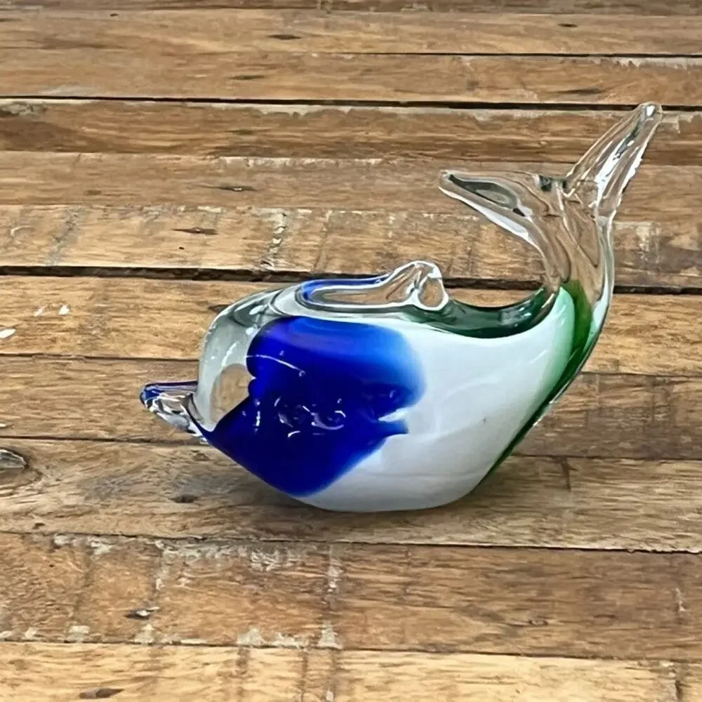 Vintage Art Glass Fish Figurine Display Marine Decor Nautical - Picture 9 of 11